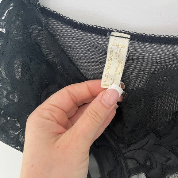 Victoria's Secret Vintage Black Lace Lingerie Bodysuit Size Medium - Picture 4 of 6